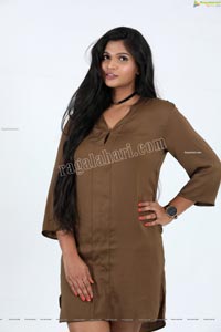 Twinkle Thomala in Brown Hi-Low Hem Tunic