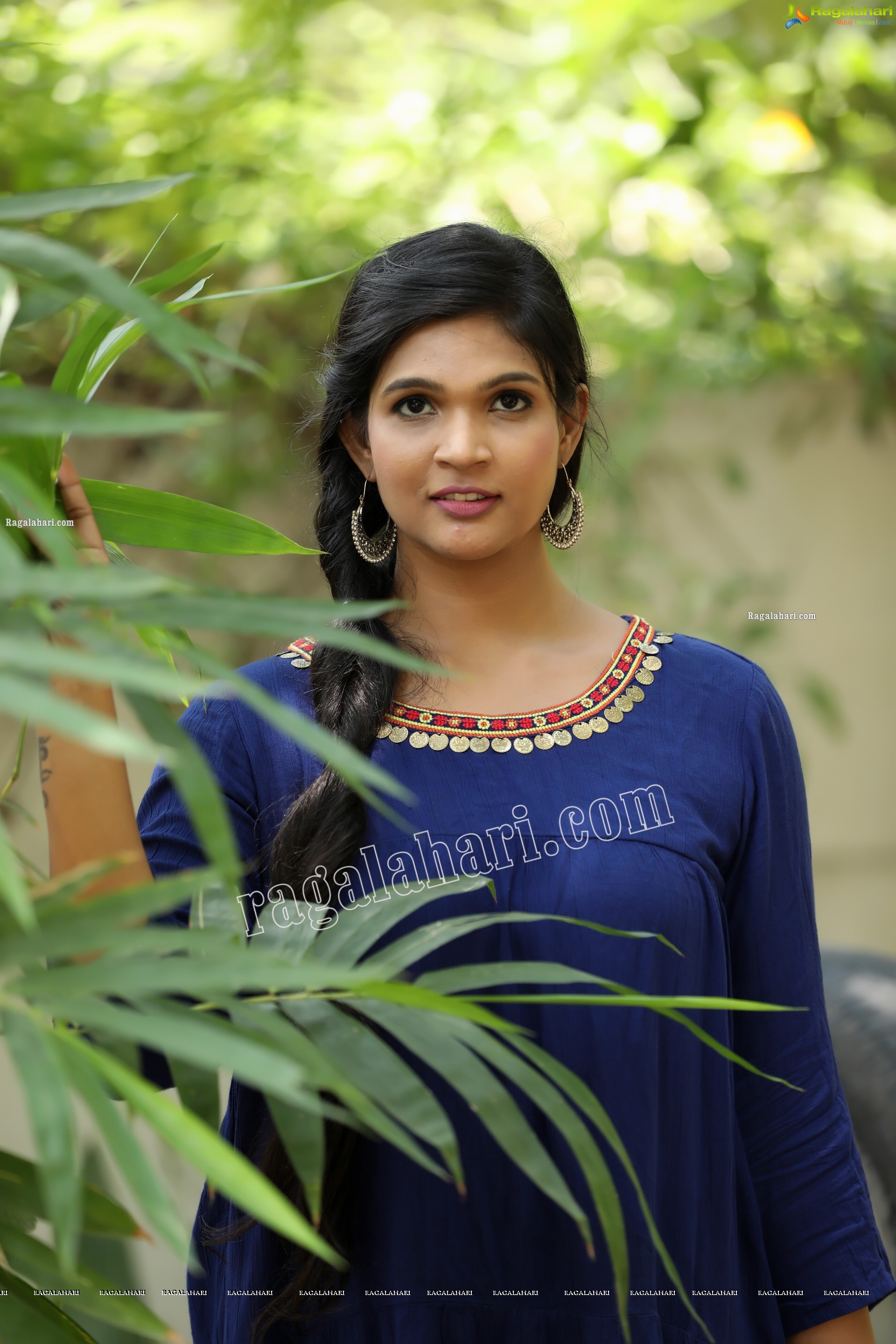 Twinkle Thomala in Navy Blue Tunic Dress Exclusive Photo Shoot