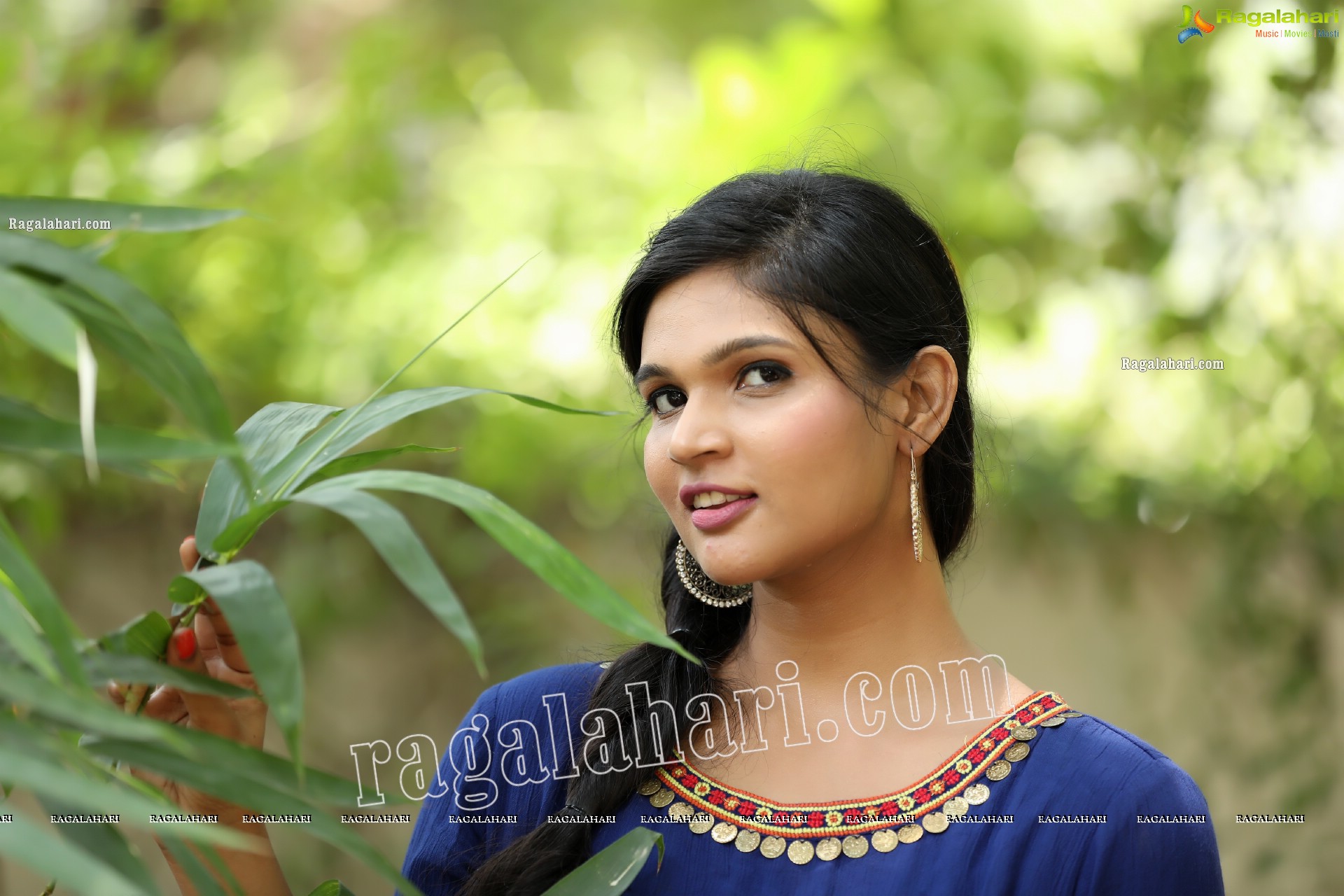 Twinkle Thomala in Navy Blue Tunic Dress Exclusive Photo Shoot