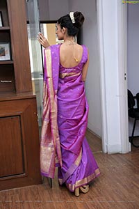 Kritya Sudha Karda in Purple Silk Saree