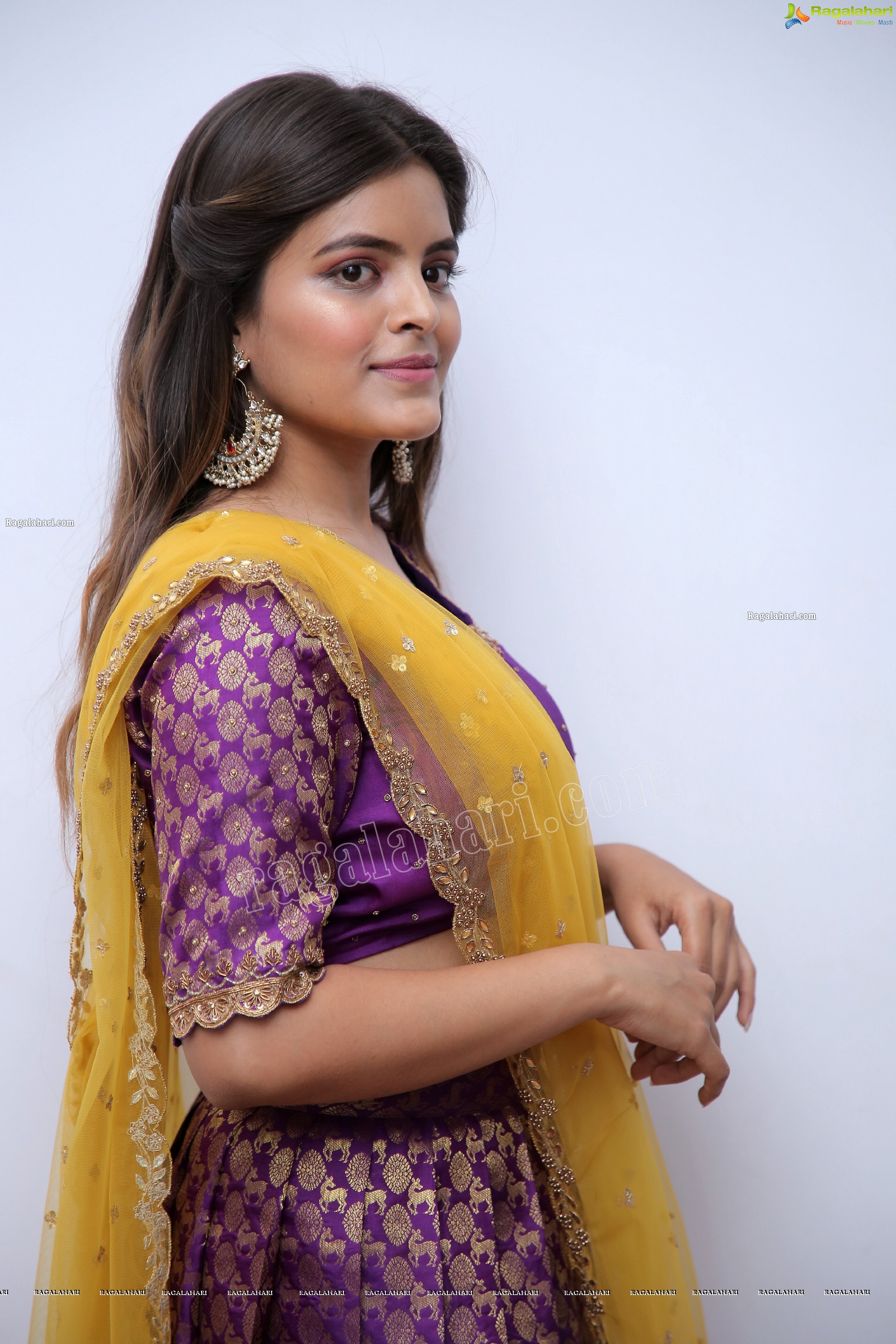 Kusumm in Purple Designer Lehenga, HD Photo Gallery