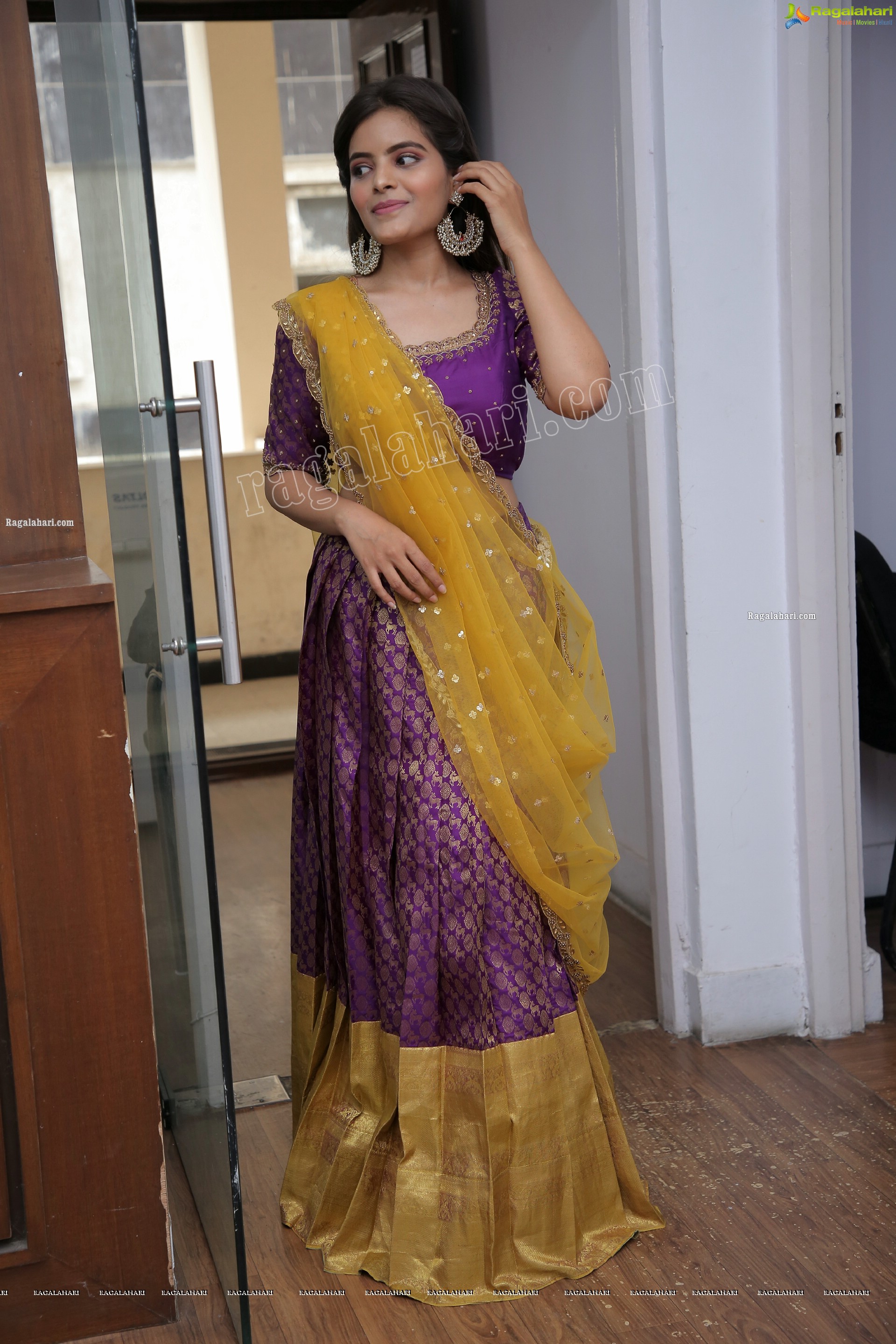 Kusumm in Purple Designer Lehenga, HD Photo Gallery