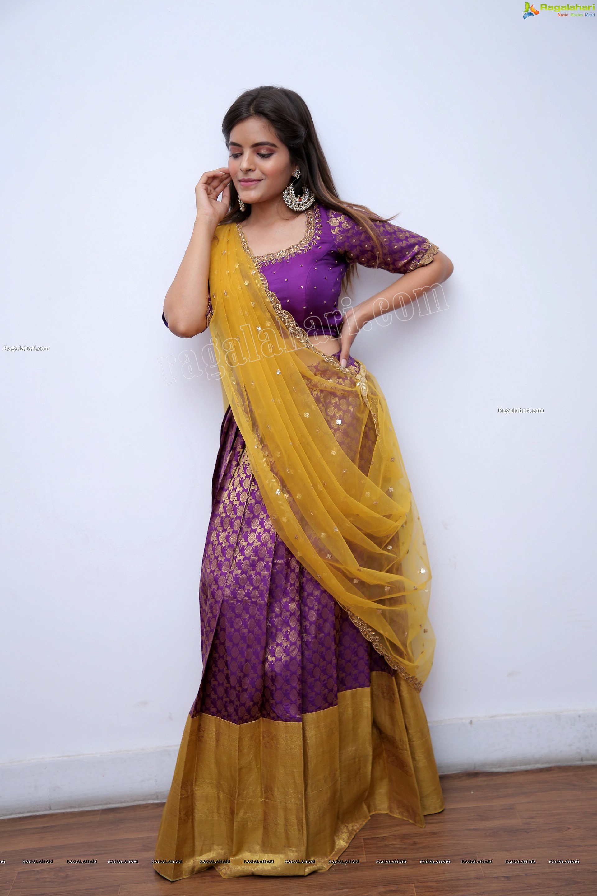 Kusumm in Purple Designer Lehenga, HD Photo Gallery