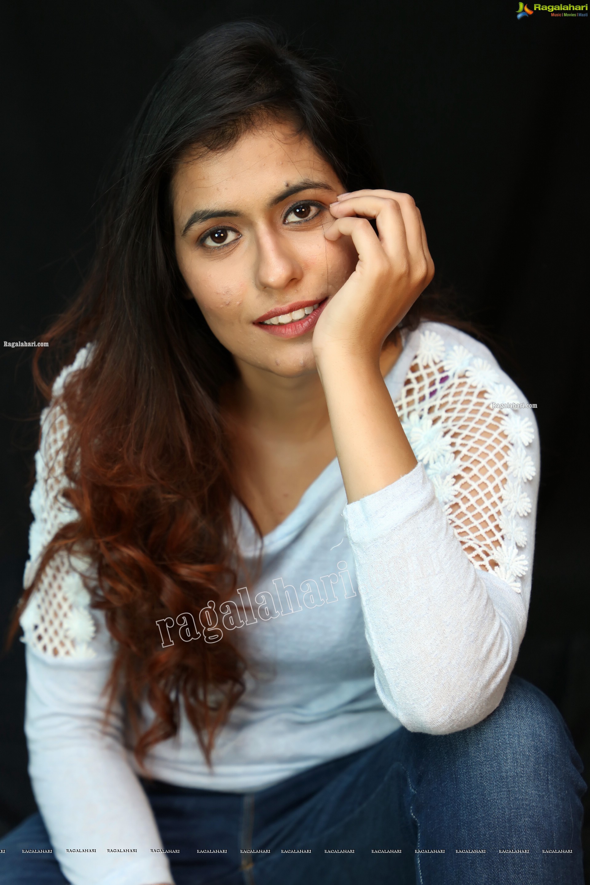 Chanchal Sharma in Blue Leather Jacket and Jeans, Exclusive Photoshoot