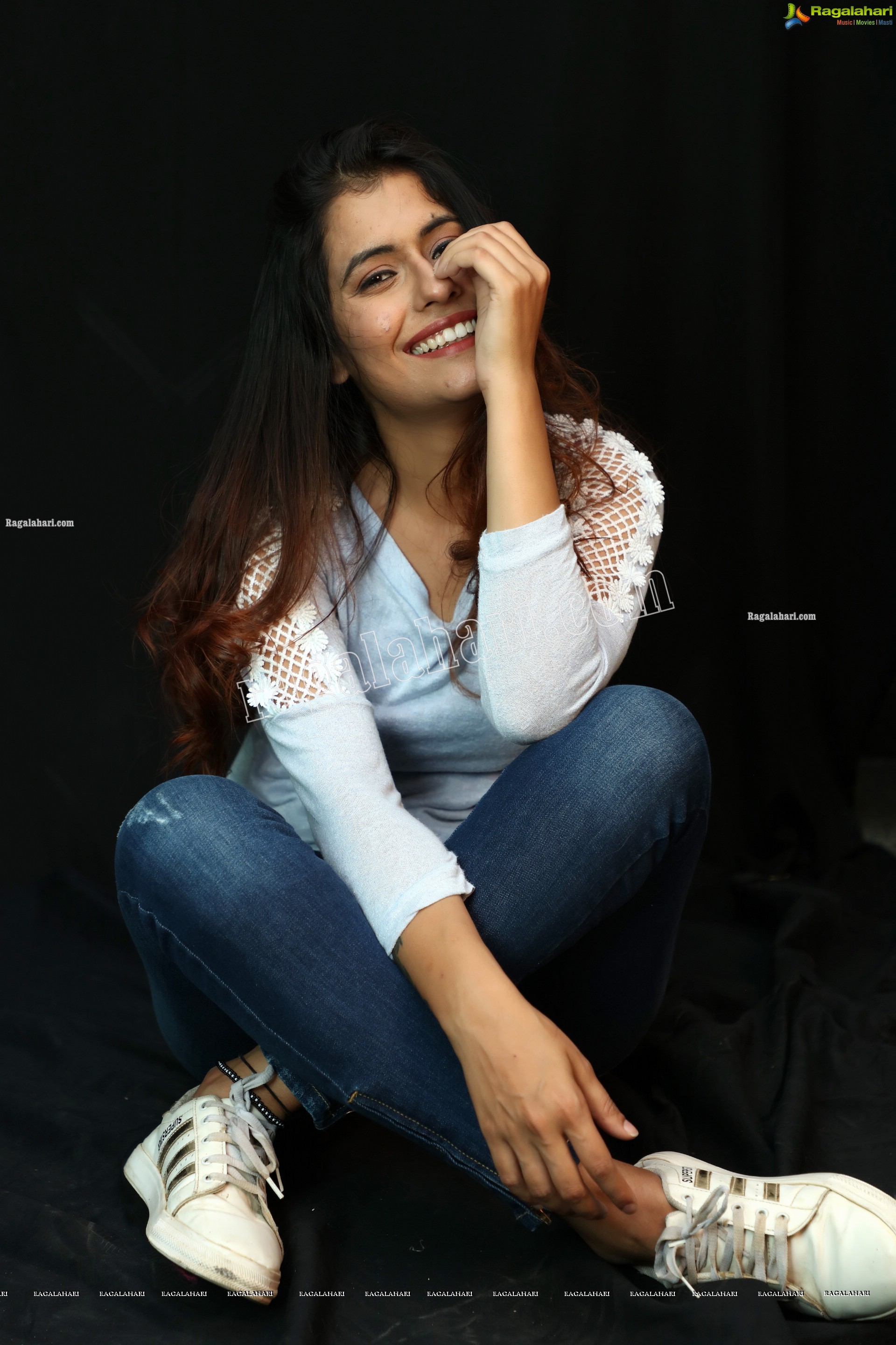 Chanchal Sharma in Blue Leather Jacket and Jeans, Exclusive Photoshoot