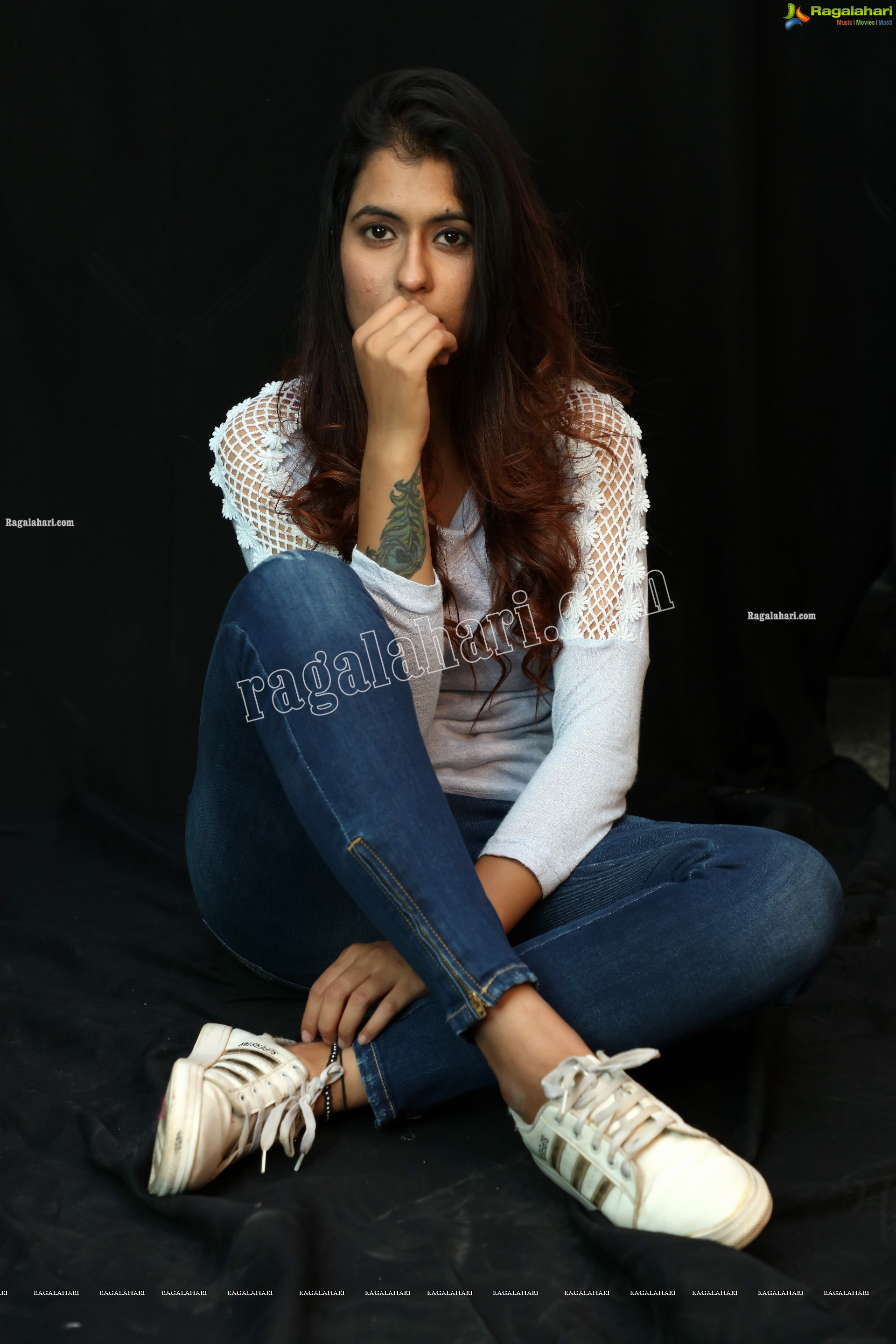 Chanchal Sharma in Blue Leather Jacket and Jeans, Exclusive Photoshoot