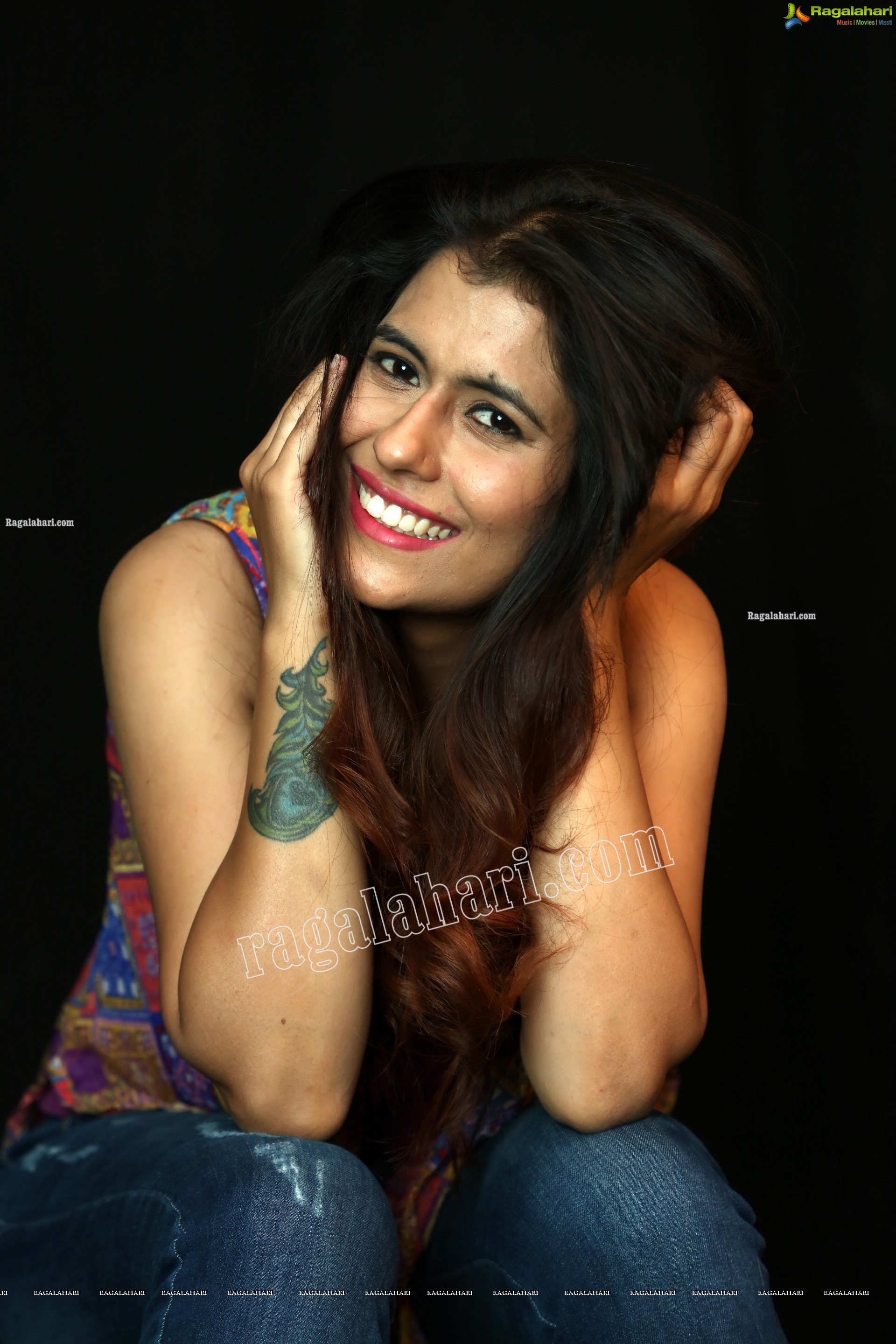 Chanchal Sharma in Ethnic Pattern Print Top and Jeans, Exclusive Photoshoot