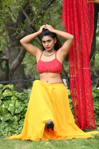 Priyanka Augustin in Yellow Divided Skirt