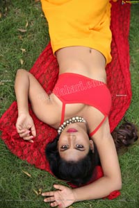 Priyanka Augustin in Yellow Divided Skirt