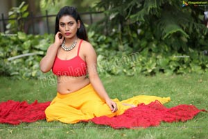 Priyanka Augustin in Yellow Divided Skirt