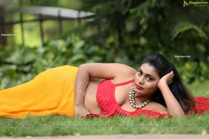 Priyanka Augustin in Yellow Divided Skirt