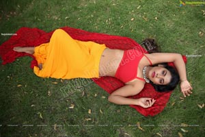 Priyanka Augustin in Yellow Divided Skirt