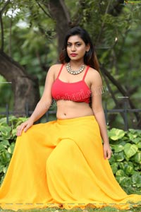 Priyanka Augustin in Yellow Divided Skirt