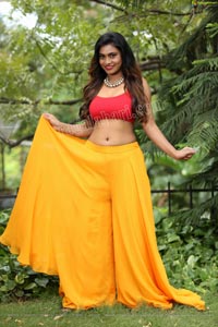 Priyanka Augustin in Yellow Divided Skirt