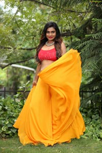 Priyanka Augustin in Yellow Divided Skirt