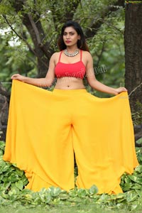 Priyanka Augustin in Yellow Divided Skirt