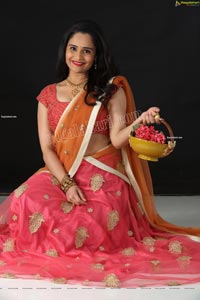 Usha Kurapati in Pink Embellished Lehenga Choli