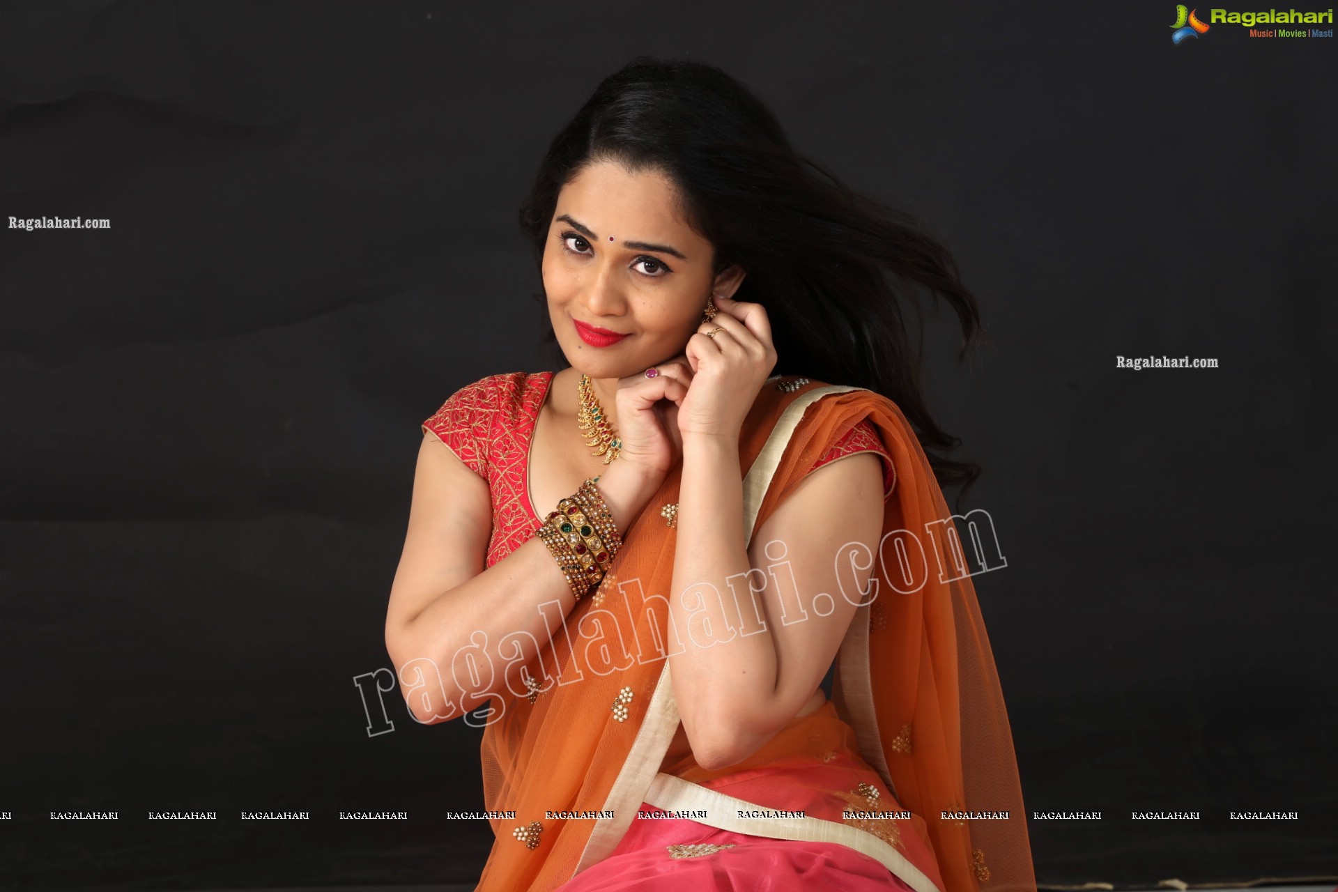 Usha Kurapati in Pink Embellished Lehenga Choli, Exclusive Photoshoot