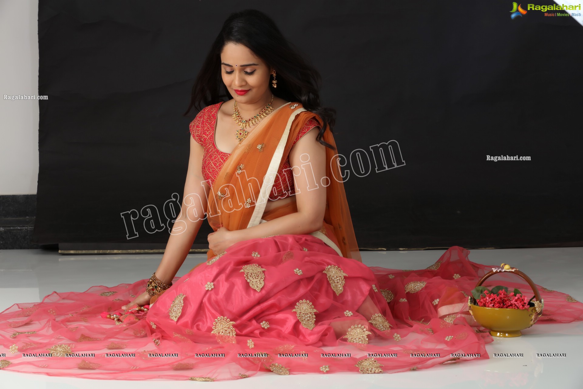 Usha Kurapati in Pink Embellished Lehenga Choli, Exclusive Photoshoot