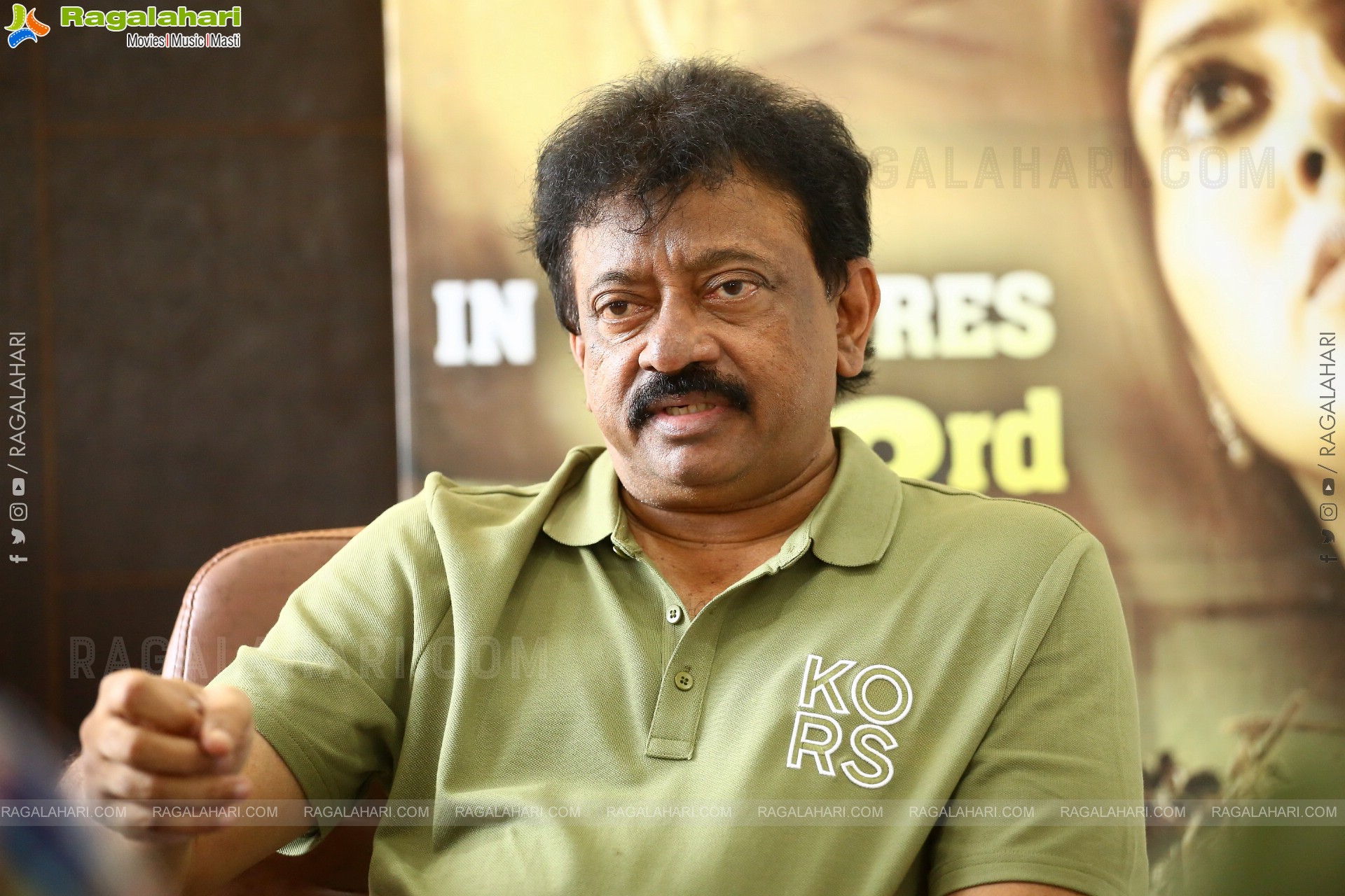 Filmmaker Ram Gopal Varma at Konda Movie Interview, HD Stills