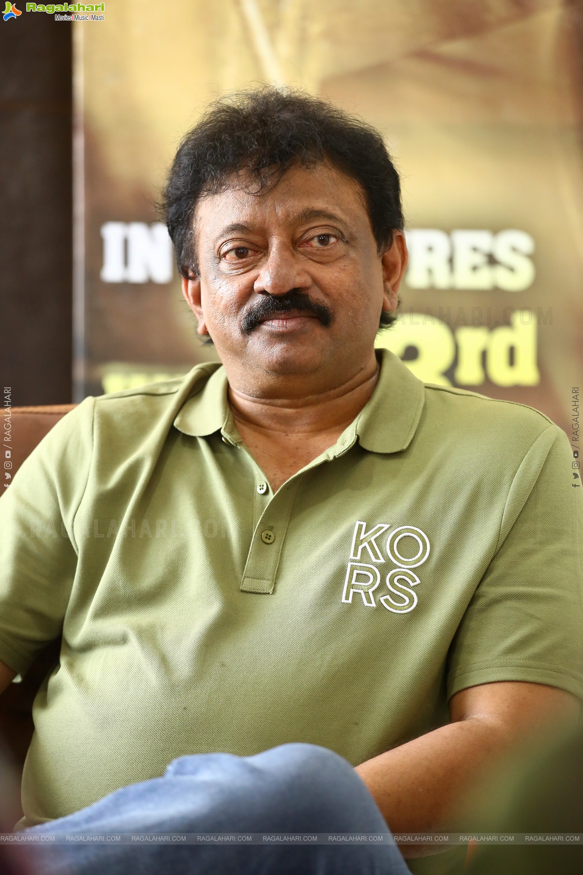 Filmmaker Ram Gopal Varma at Konda Movie Interview, HD Stills