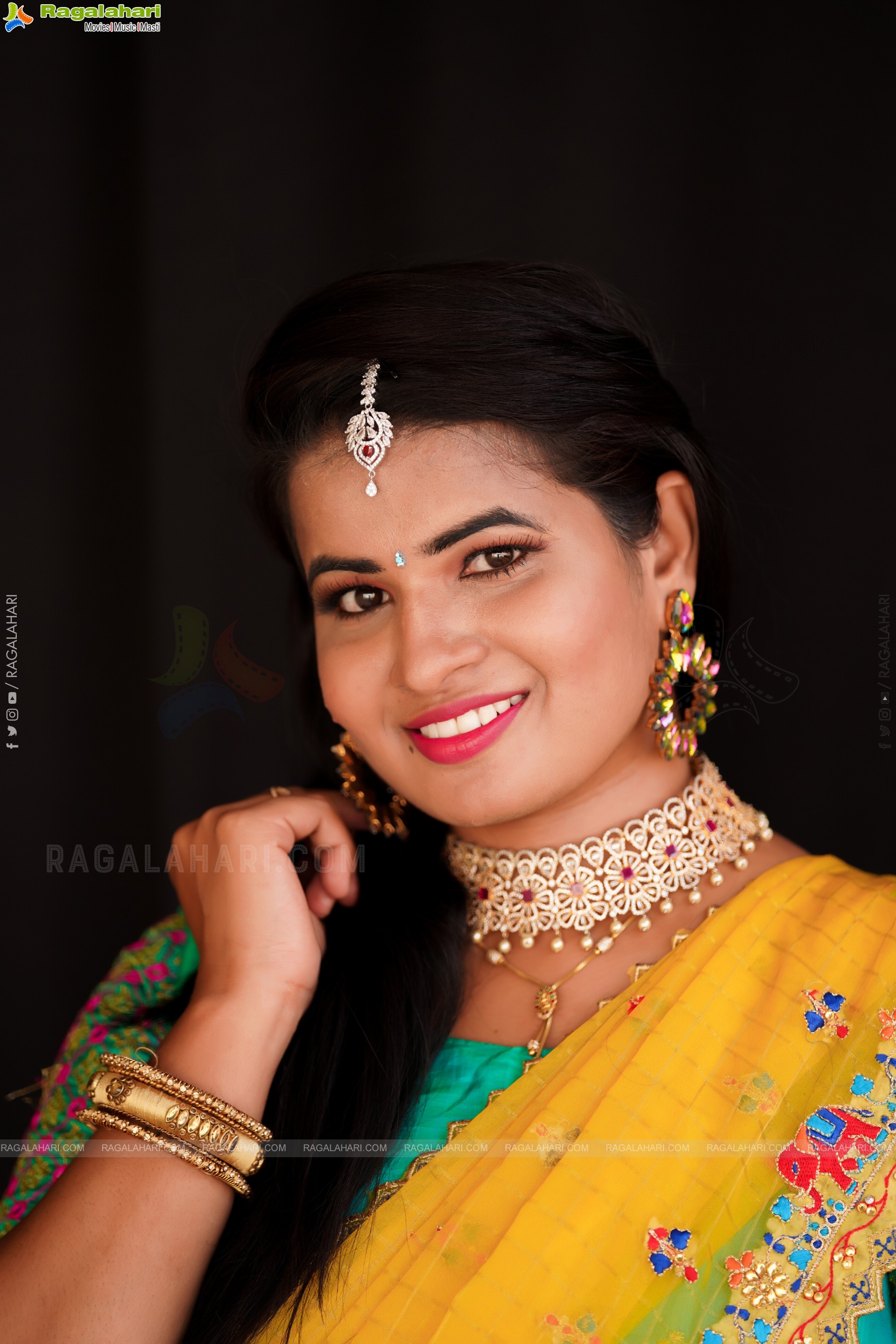 Anusha Venugopal in Designer Cyan Blue Lehenga Choli, Exclusive Photo Shoot