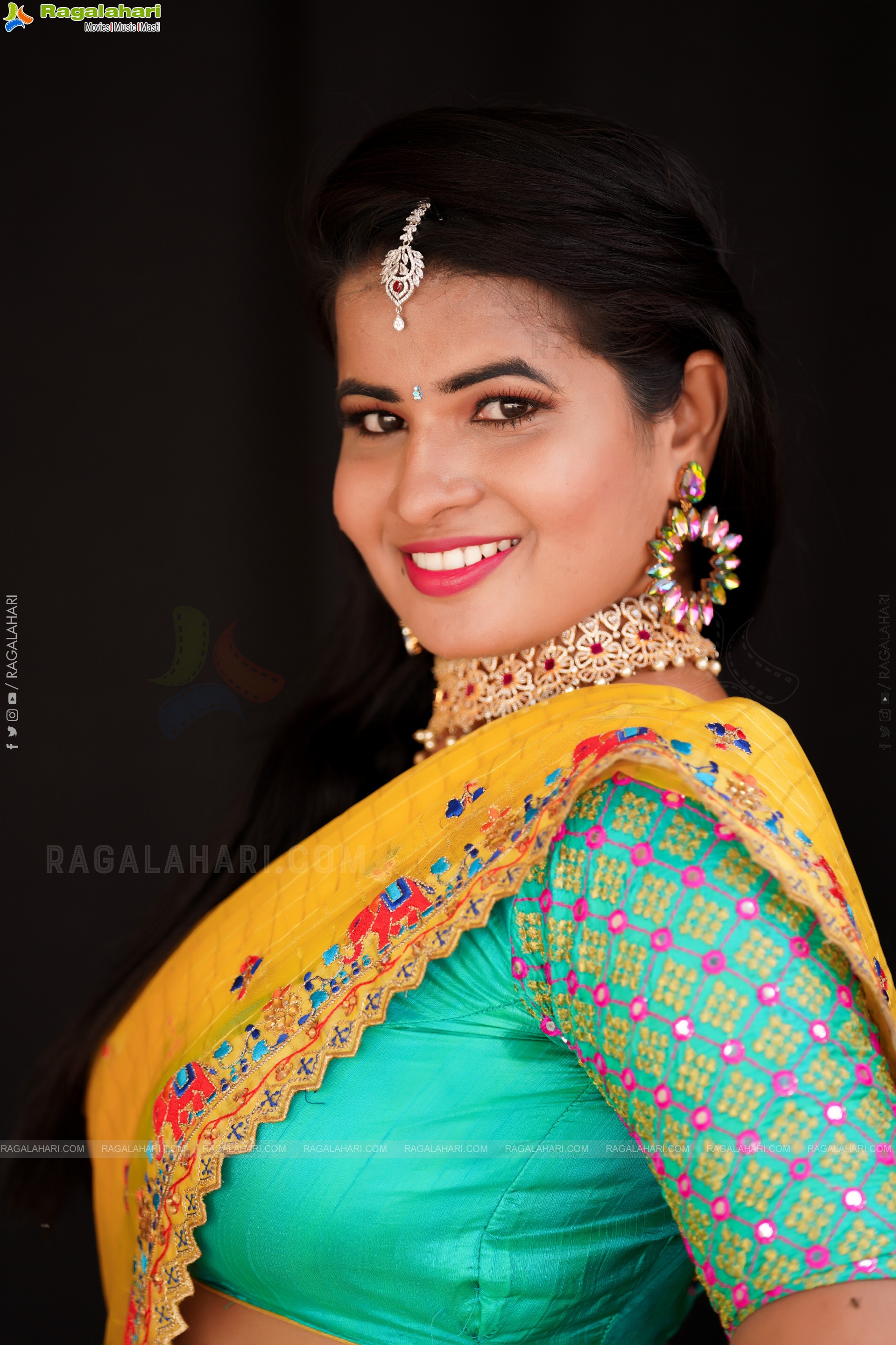 Anusha Venugopal in Designer Cyan Blue Lehenga Choli, Exclusive Photo Shoot