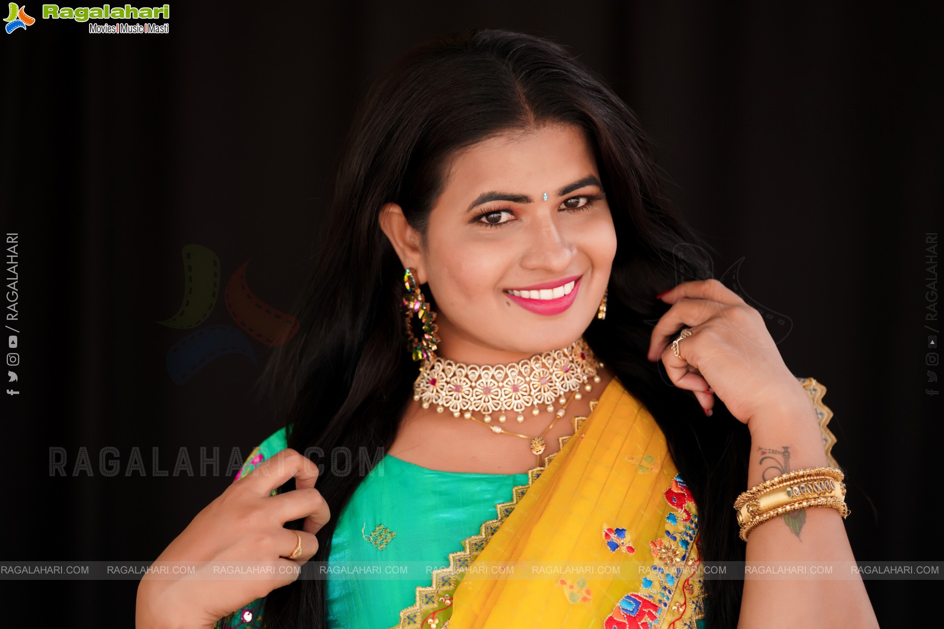 Anusha Venugopal in Designer Cyan Blue Lehenga Choli, Exclusive Photo Shoot