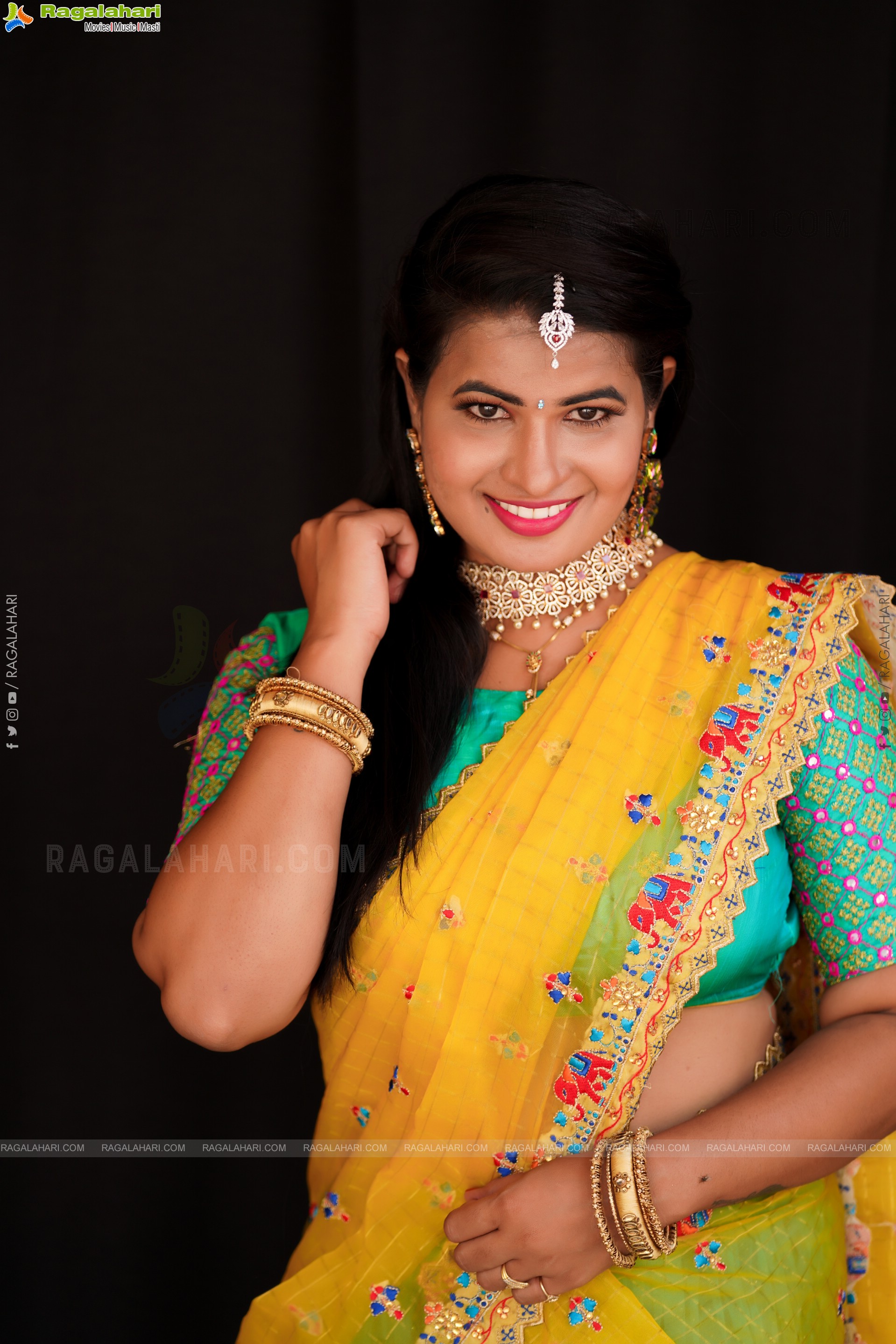 Anusha Venugopal in Designer Cyan Blue Lehenga Choli, Exclusive Photo Shoot