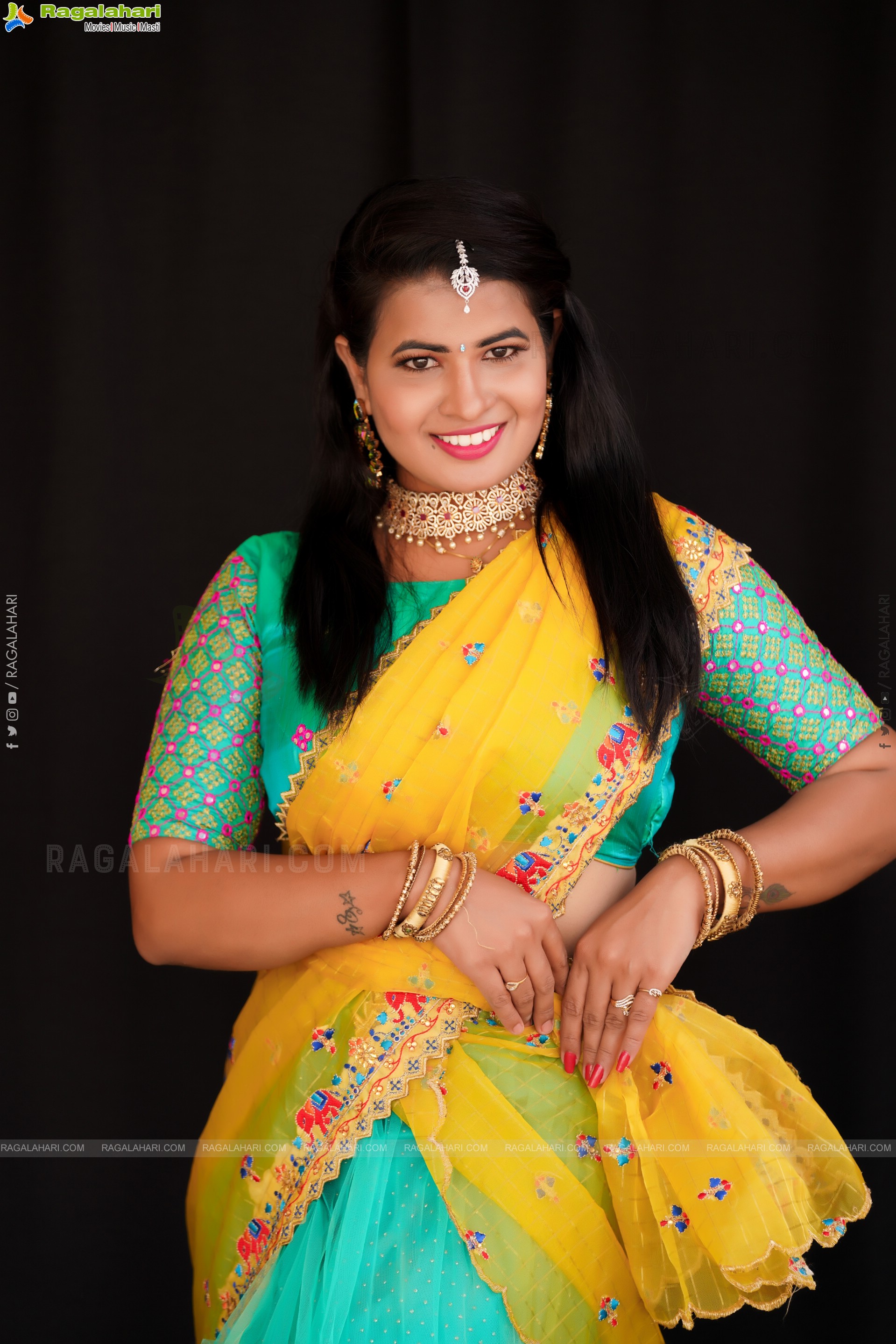 Anusha Venugopal in Designer Cyan Blue Lehenga Choli, Exclusive Photo Shoot