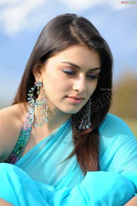 Hansika Motwani Sky Blue Saree