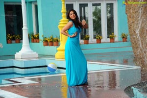 Bhumika in Long Blue Gown