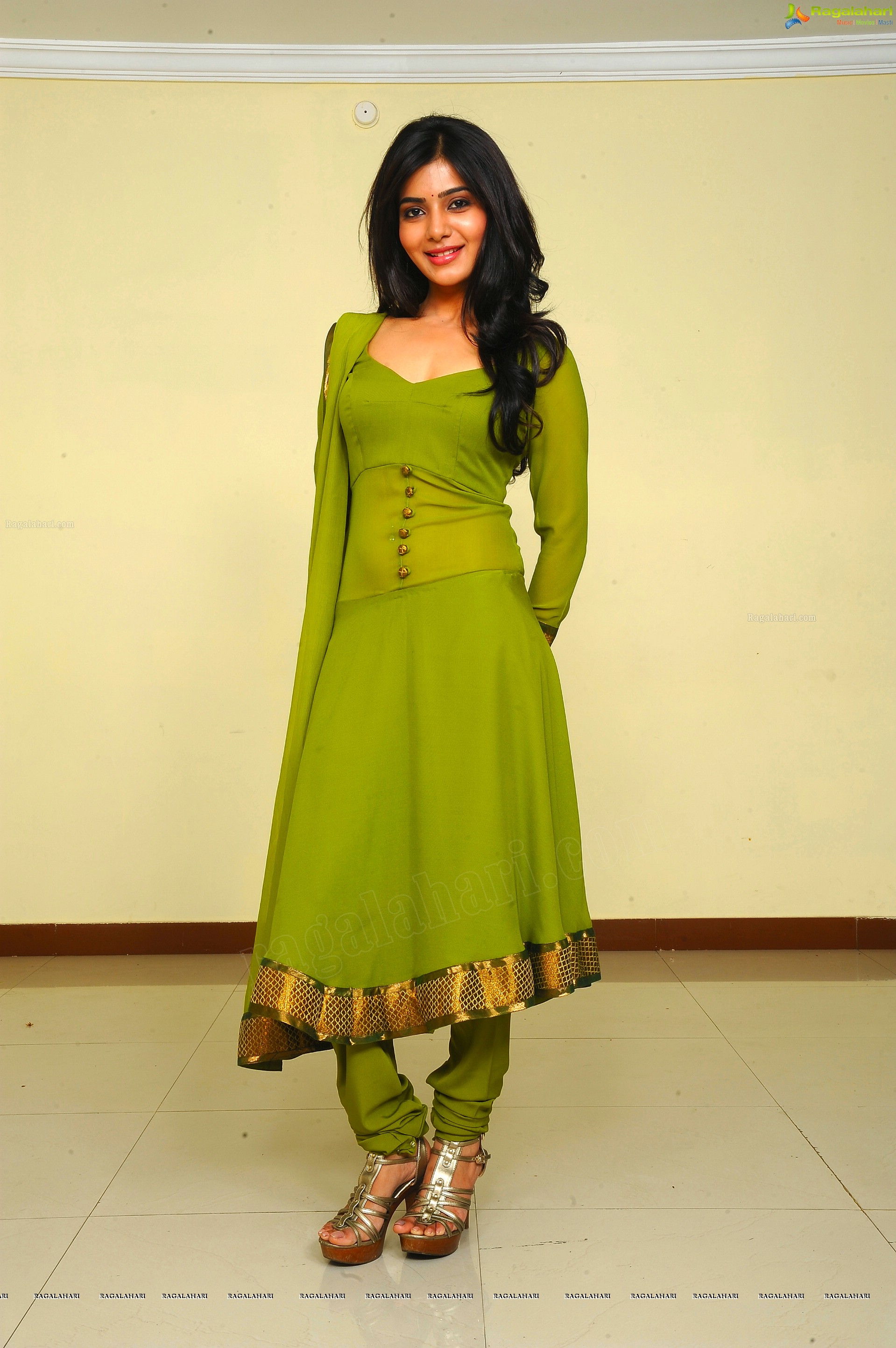 Samantha in Green Churidar Photoshoot