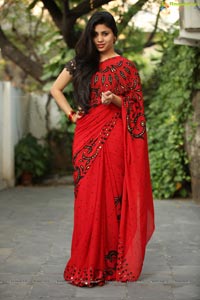 Jiya Khan in Red Saree