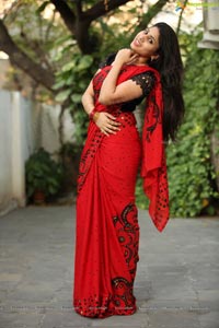 Jiya Khan in Red Saree