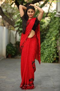 Jiya Khan in Red Saree