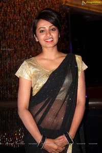 Tejaswi Madivada in Black Saree