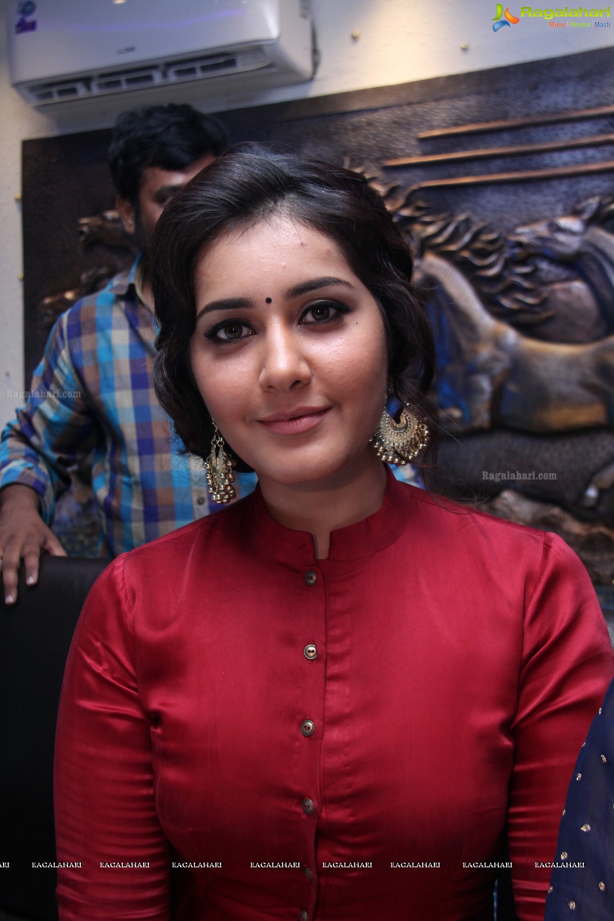 Raashi Khanna at Bahar Cafe, Hyderabad - Raashi Khanna in Red Dress