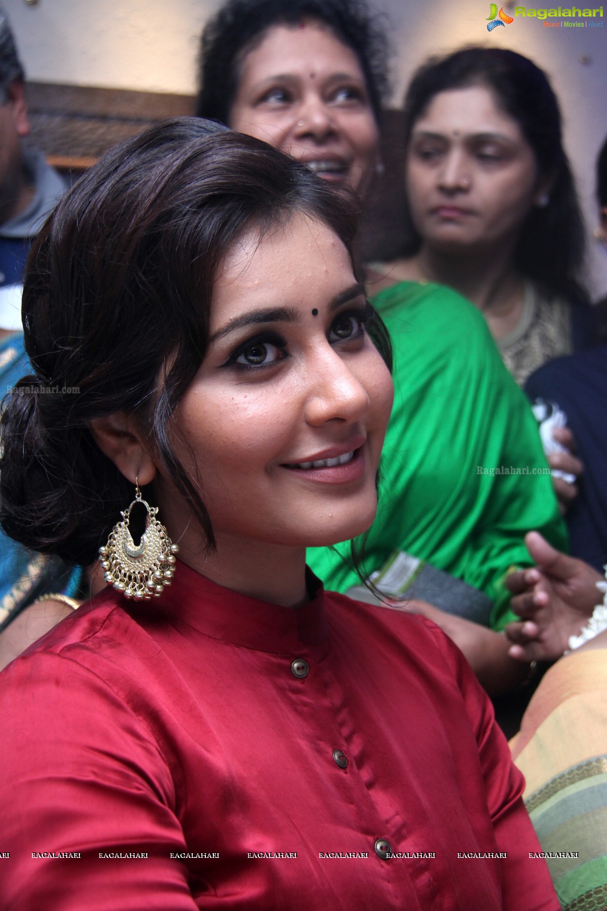 Raashi Khanna at Bahar Cafe, Hyderabad - Raashi Khanna in Red Dress