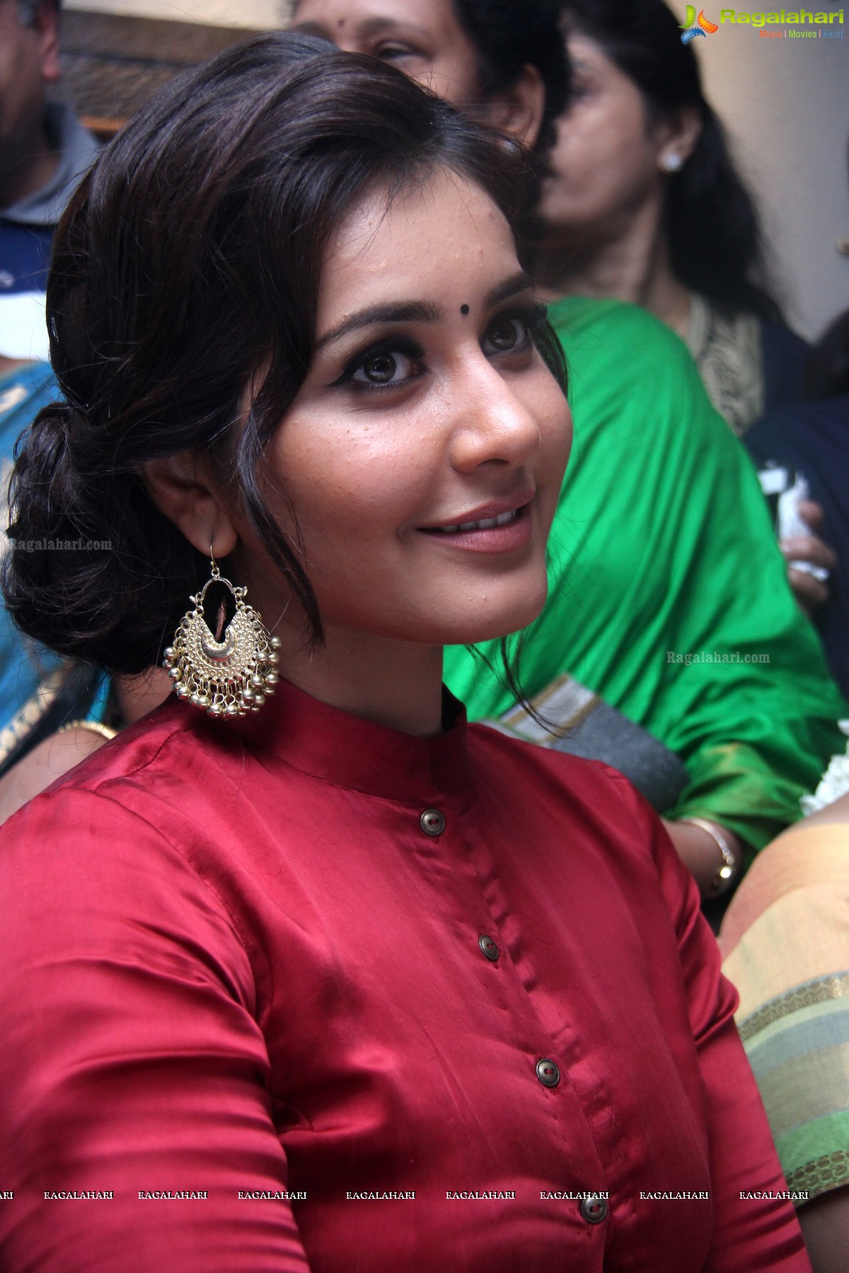 Raashi Khanna at Bahar Cafe, Hyderabad - Raashi Khanna in Red Dress