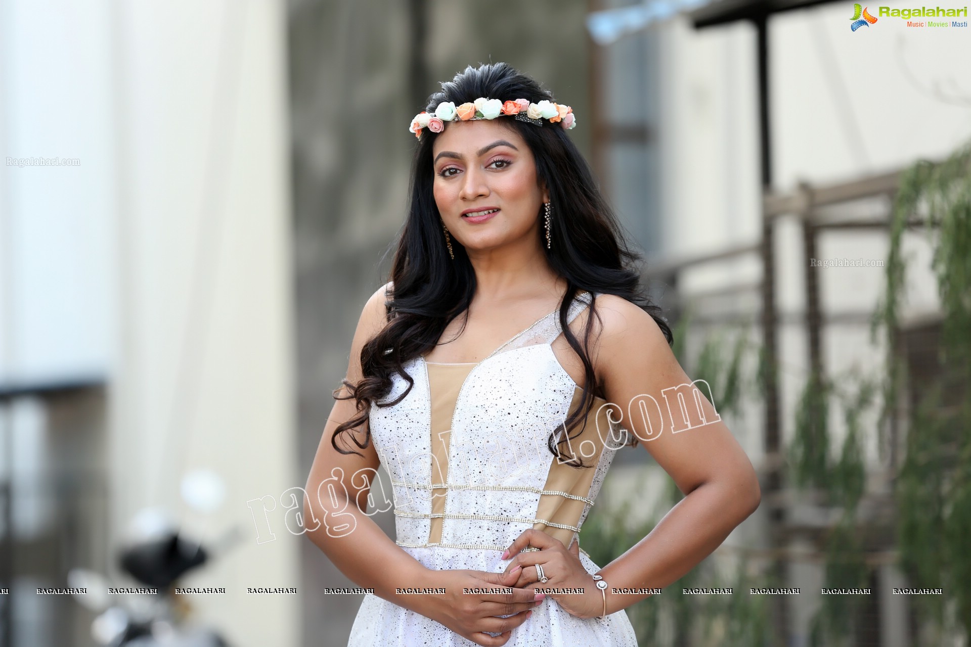 Ashmitha Karnani in Off White Long Gown Exclusive Photo Shoot