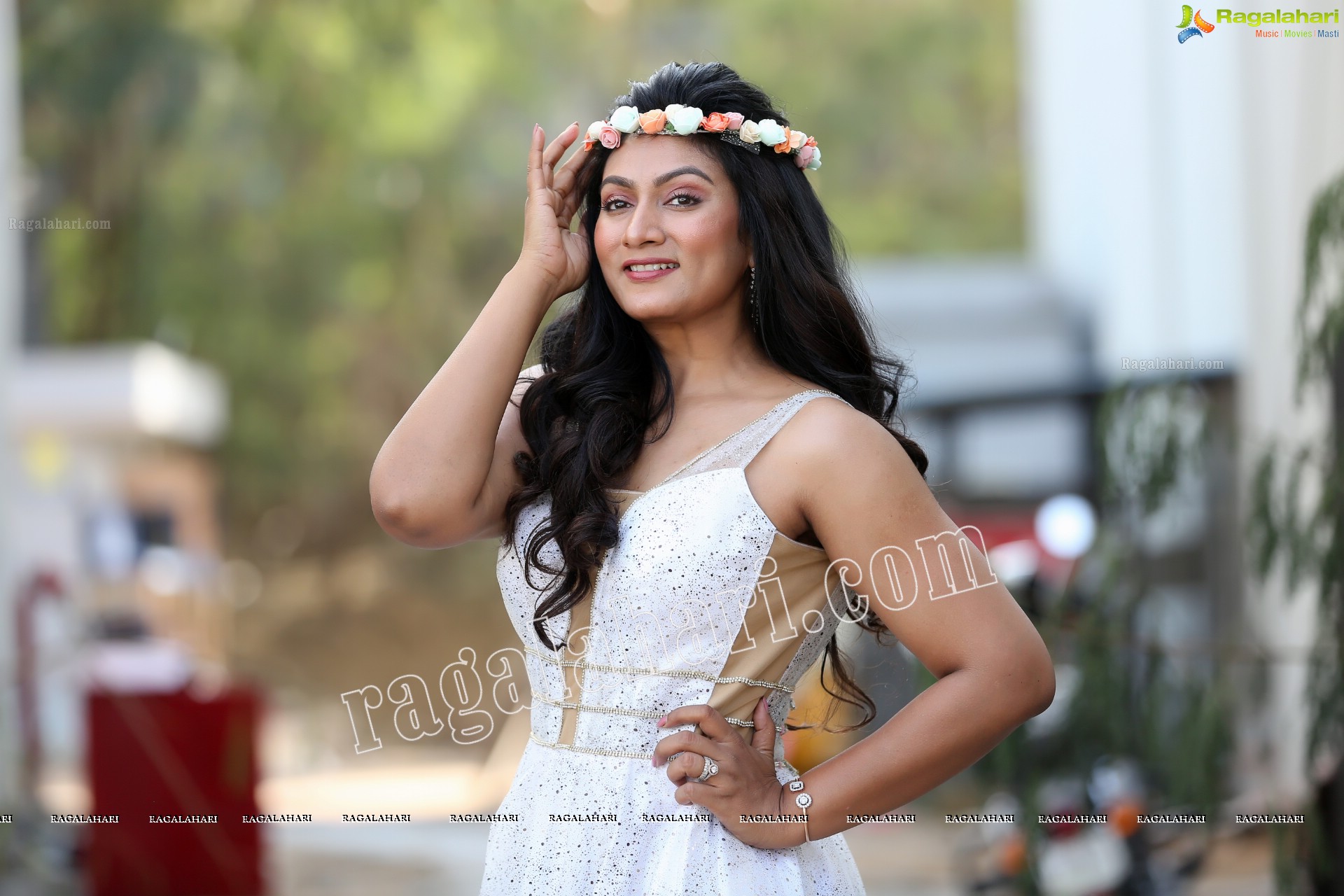 Ashmitha Karnani in Off White Long Gown Exclusive Photo Shoot