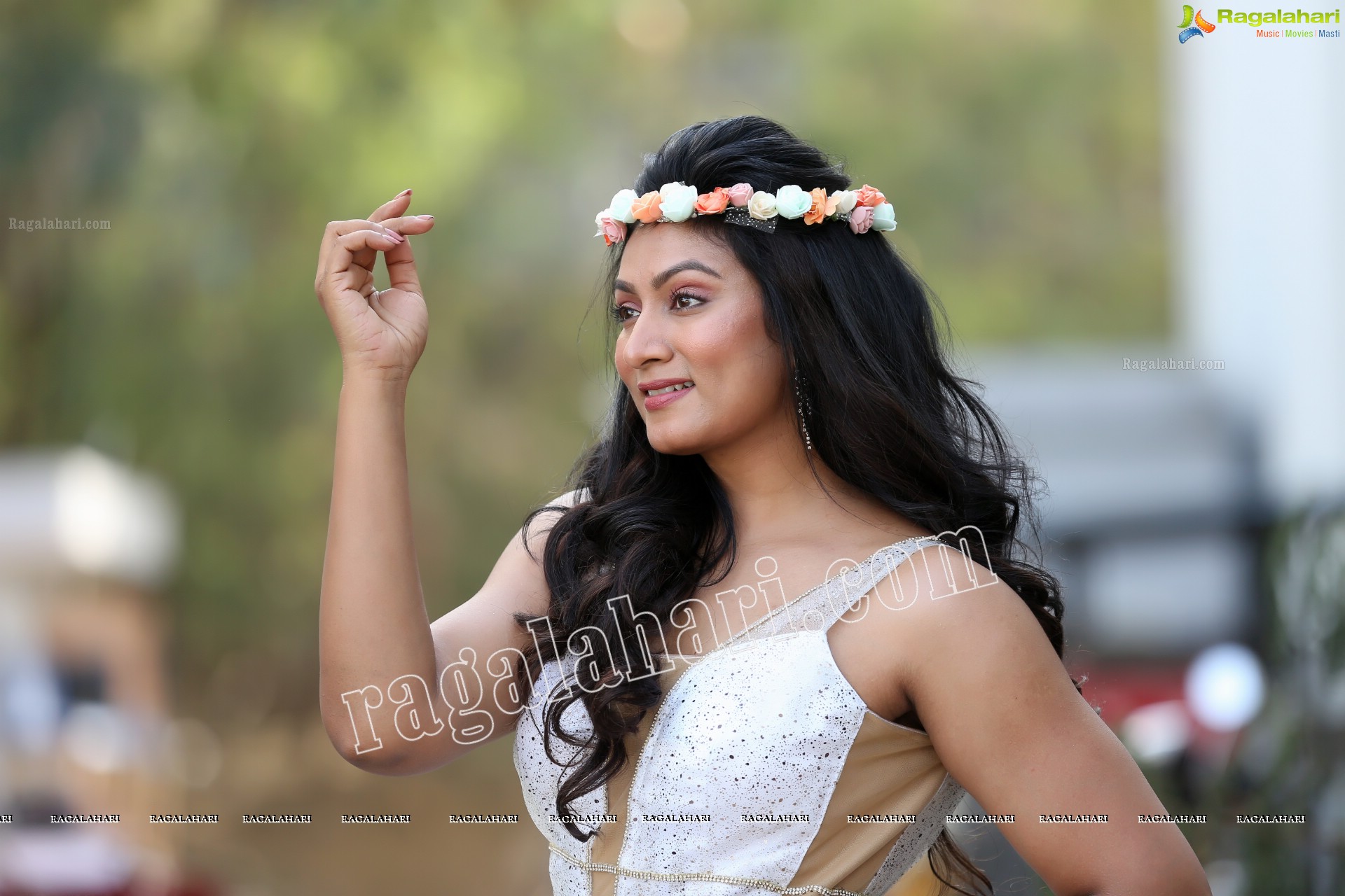 Ashmitha Karnani in Off White Long Gown Exclusive Photo Shoot