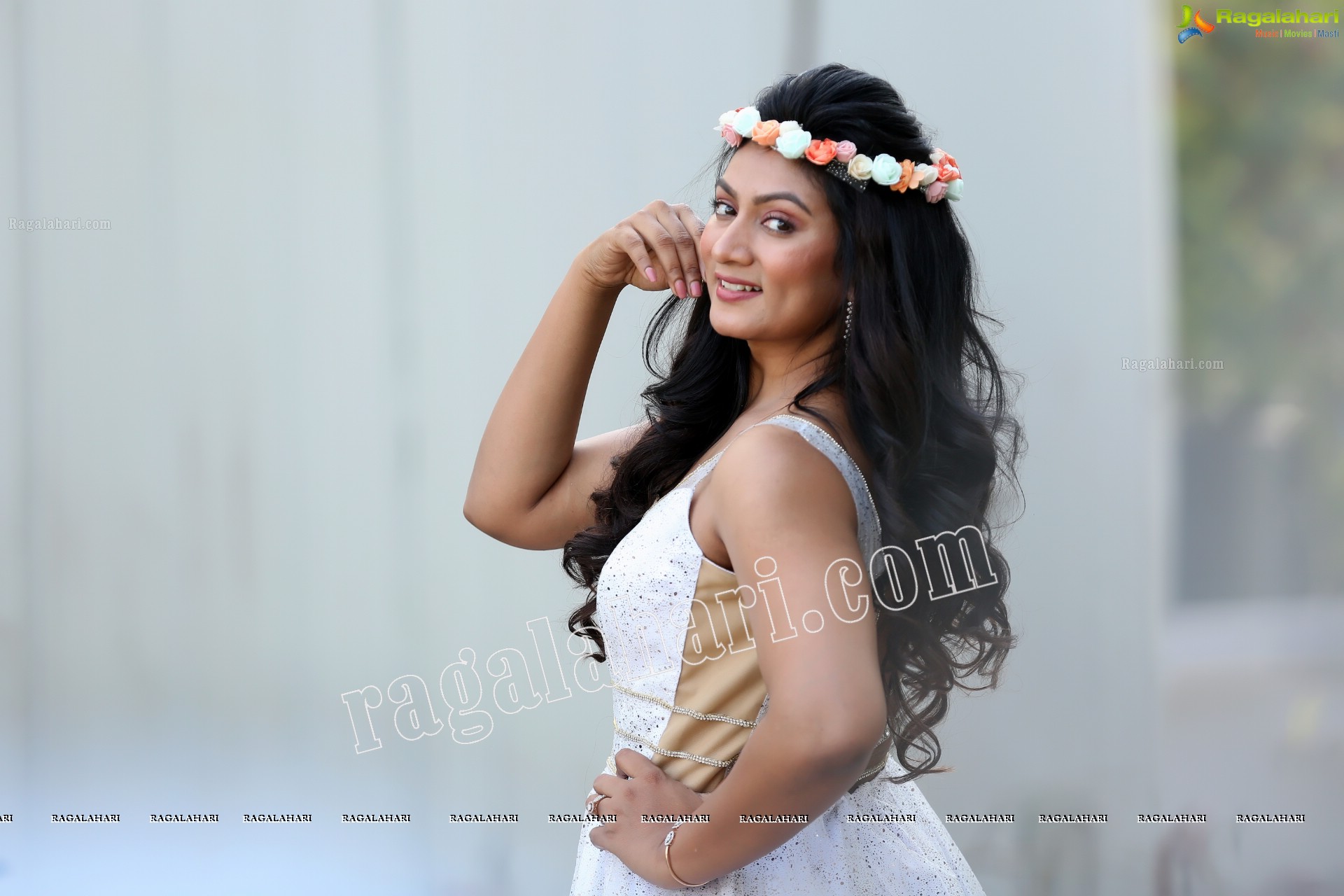 Ashmitha Karnani in Off White Long Gown Exclusive Photo Shoot