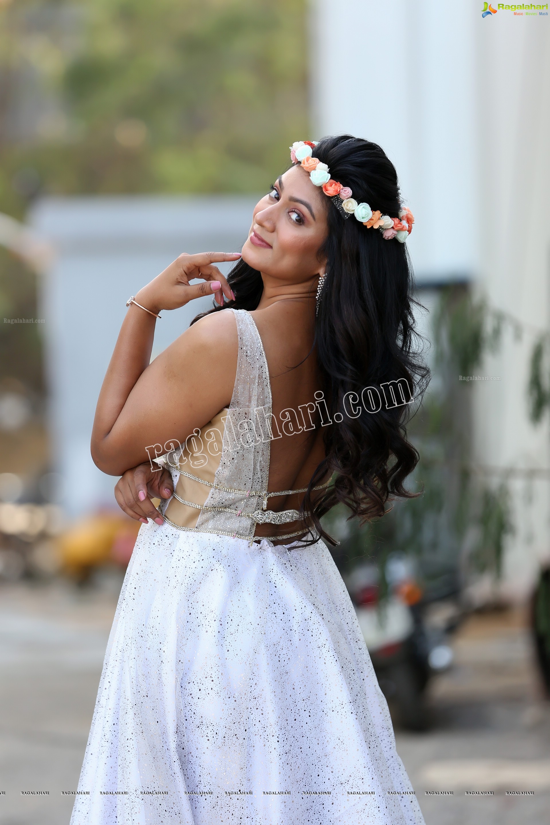 Ashmitha Karnani in Off White Long Gown Exclusive Photo Shoot