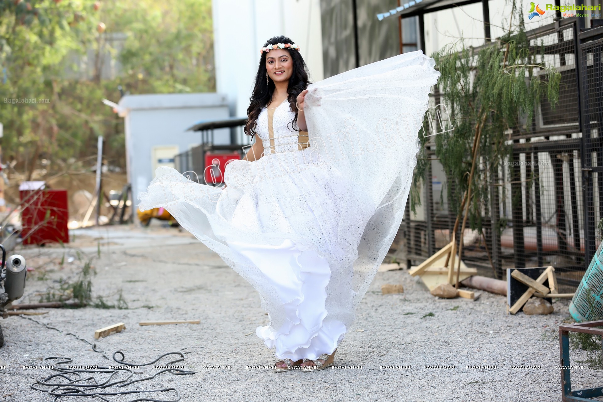 Ashmitha Karnani in Off White Long Gown Exclusive Photo Shoot
