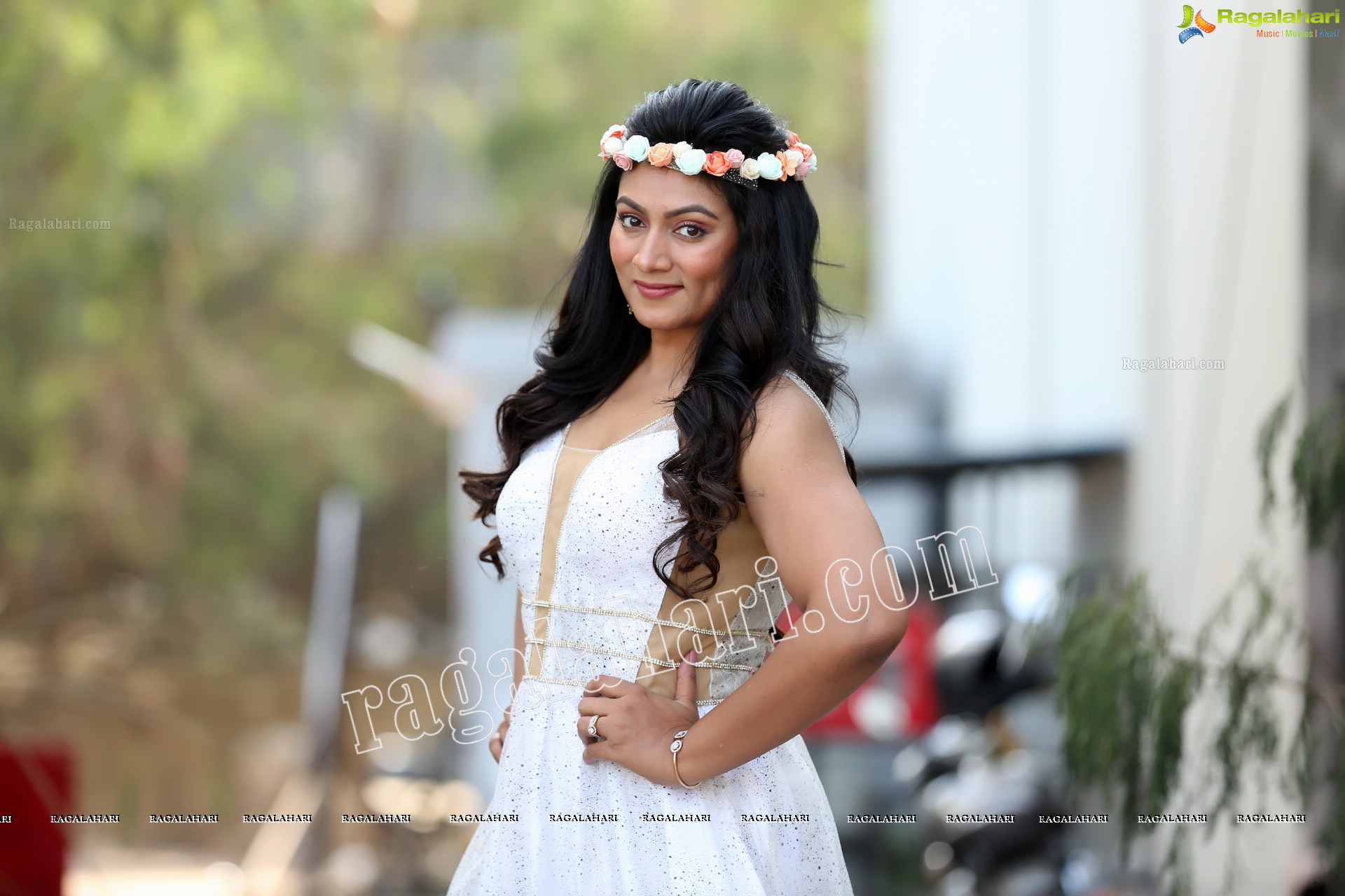 Ashmitha Karnani in Off White Long Gown Exclusive Photo Shoot