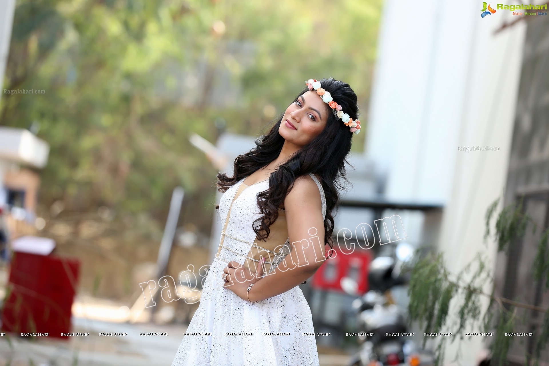 Ashmitha Karnani in Off White Long Gown Exclusive Photo Shoot