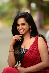 Nakshatra Red Saree Exclusive Photoshoot