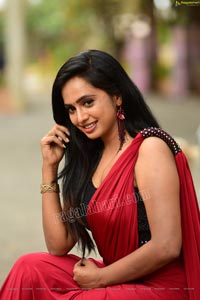 Nakshatra Red Saree Exclusive Photoshoot